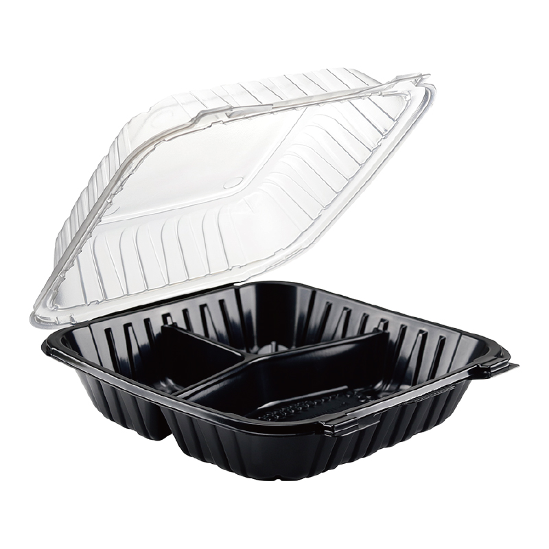 31oz.Dual Color Hinged Lid Plastic Container 8x8x2.8inches 803