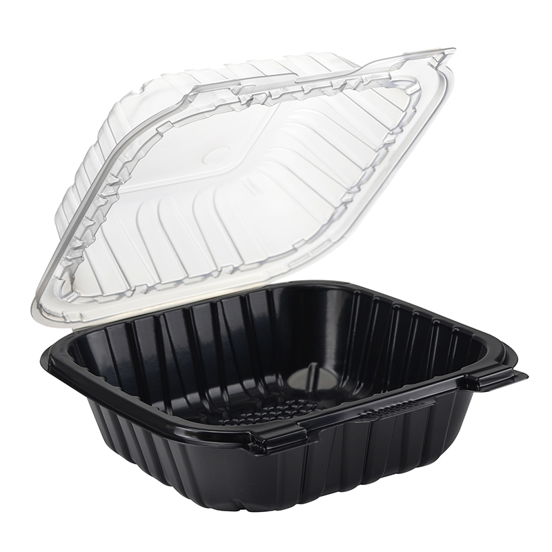 18oz.Dual Color Hinged Lid Plastic Container 6x6x3inches 601