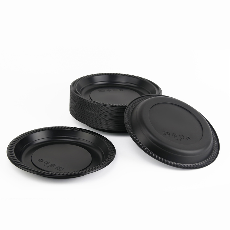 7 inch Round Black Disposable MFPP Plate Eco-friendly 