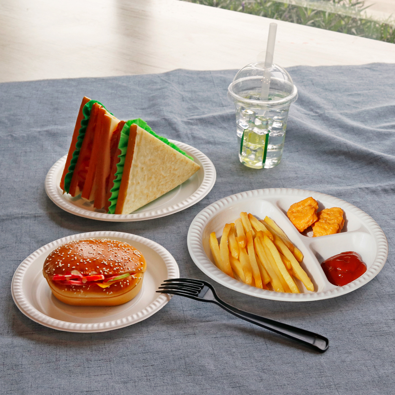 7 inch Round White Disposable MFPP Plate Eco-friendly 