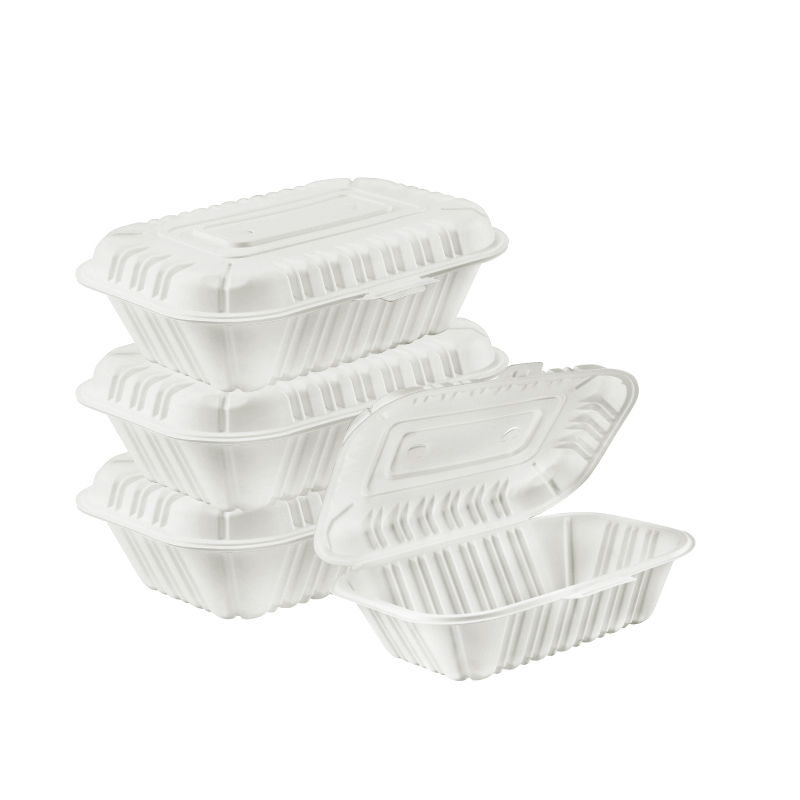 22oz.Mineral Filled PP White Hinge Container 197x155x60mm-150/case HB9<br> 