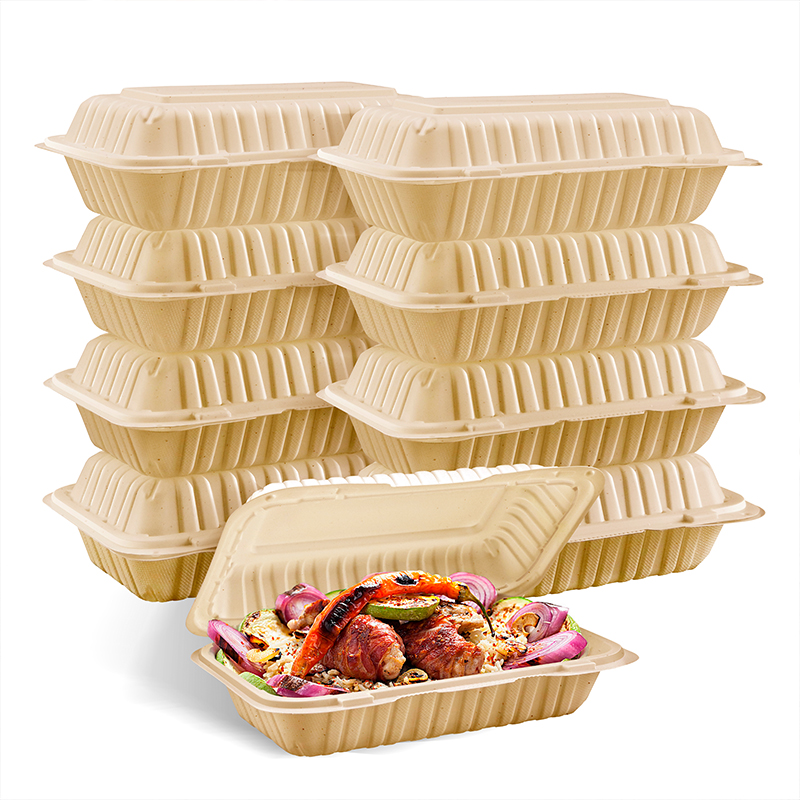 27oz.biodegradable Natural Hinge Container 8.5x5.5x2.7inches-150/case 207
