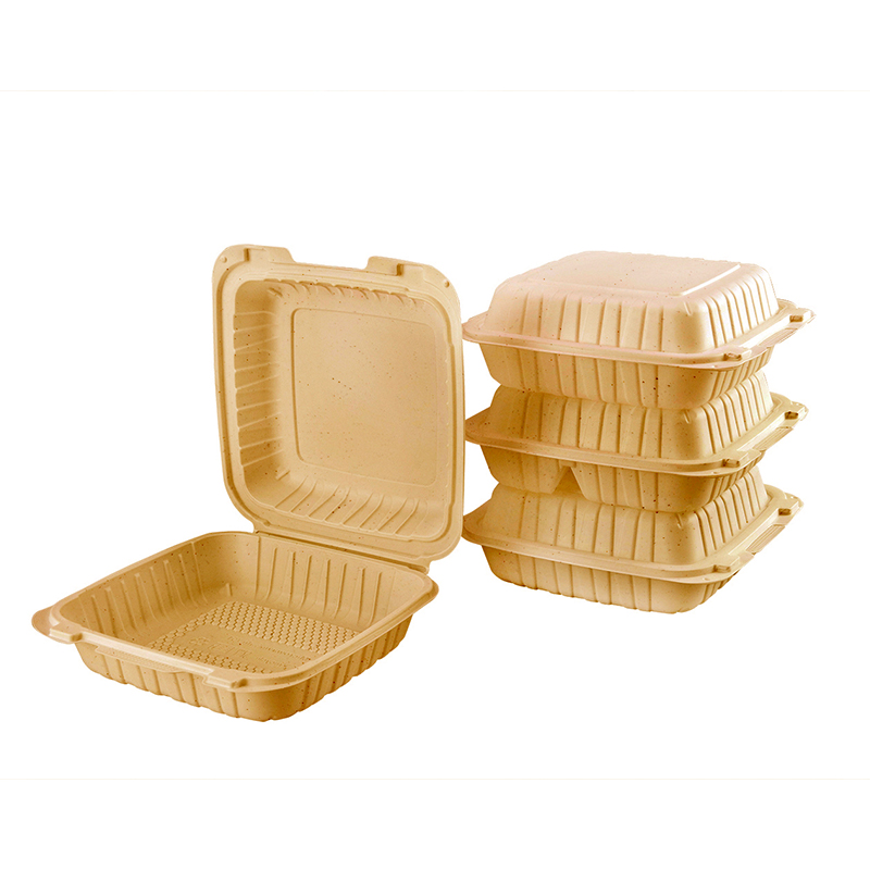 32oz.biodegradable Natural Hinge Container 7.5x7.5x2.6inches-150/case 751