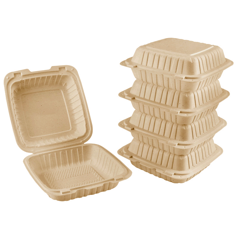 39oz.biodegradable Natural Hinge Container 8x8x2.8inches-150/case 801