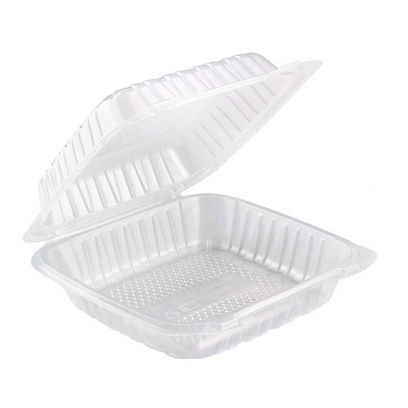 40oz. PP Clear Hinge Container 8x8x2.8inches-150/case 801