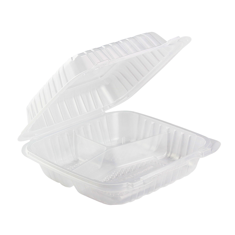 31oz. PP Clear Hinge Container 8x8x2.8inches-150/case 803