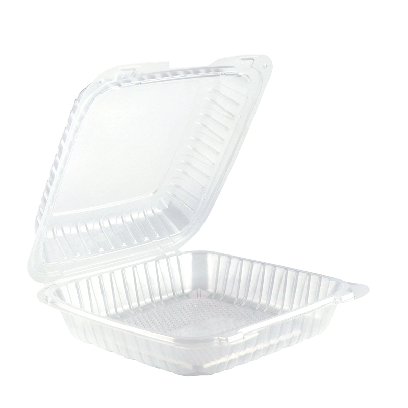 50oz. PP Clear Hinge Container 9x9x2.8inches-150/case 901