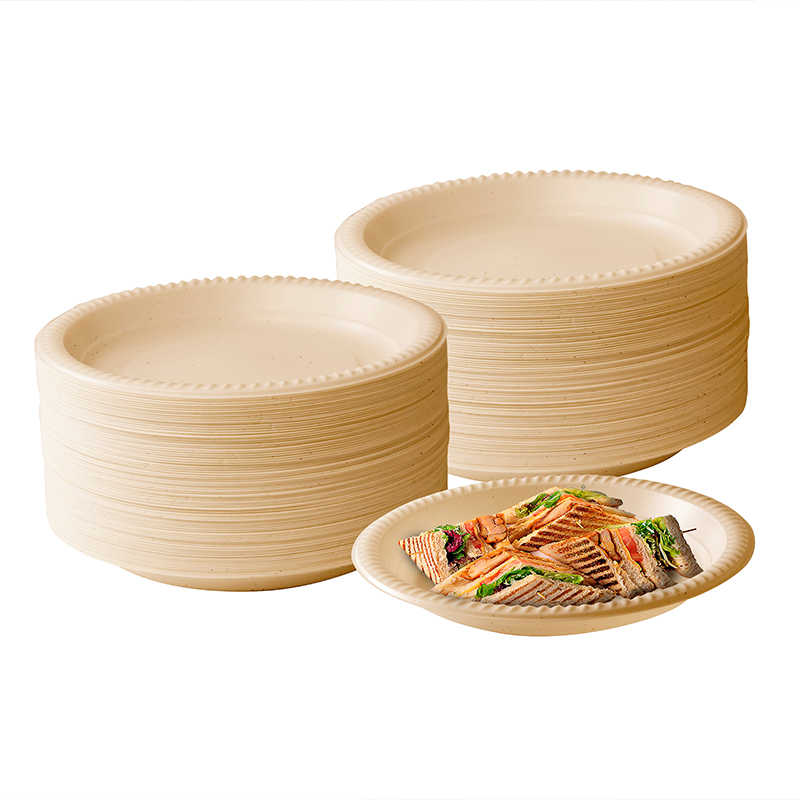 7 inch Round Natural biodegradable Plate Eco-friendly