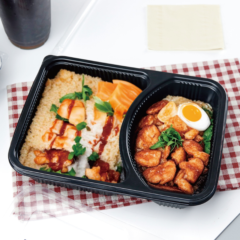 2 compartment detachable food container with Lid