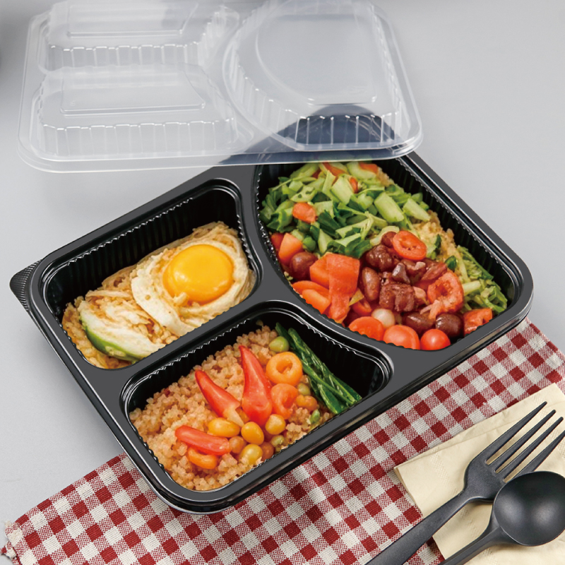 3 compartment detachable food container with Lid