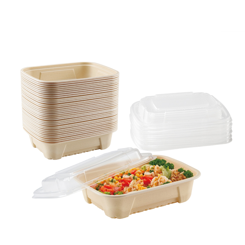 Biodegradable Natural 2-pieces Microwavable Container with Lid GZF-12