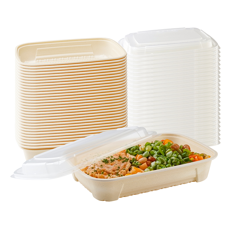 Biodegradable Natural 2-pieces Microwavable Container with Lid GZF-28
