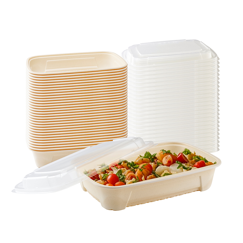 Biodegradable Natural 2-pieces Microwavable Container with Lid GZF-32