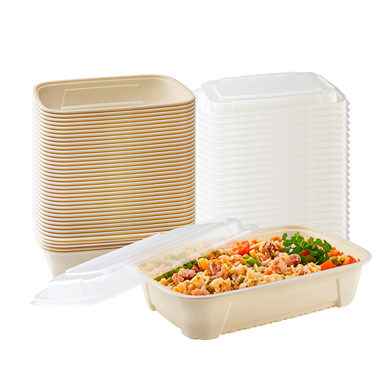 Biodegradable Natural 2-pieces Microwavable Container with Lid GZF-38