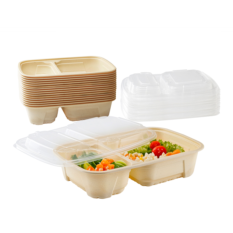 Biodegradable Natural 2-pieces Microwavable Container with Lid GZF-232