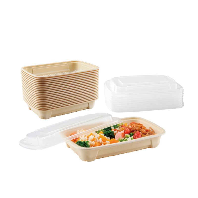 Biodegradable Natural 2-pieces Microwavable Container with Lid GZF-16