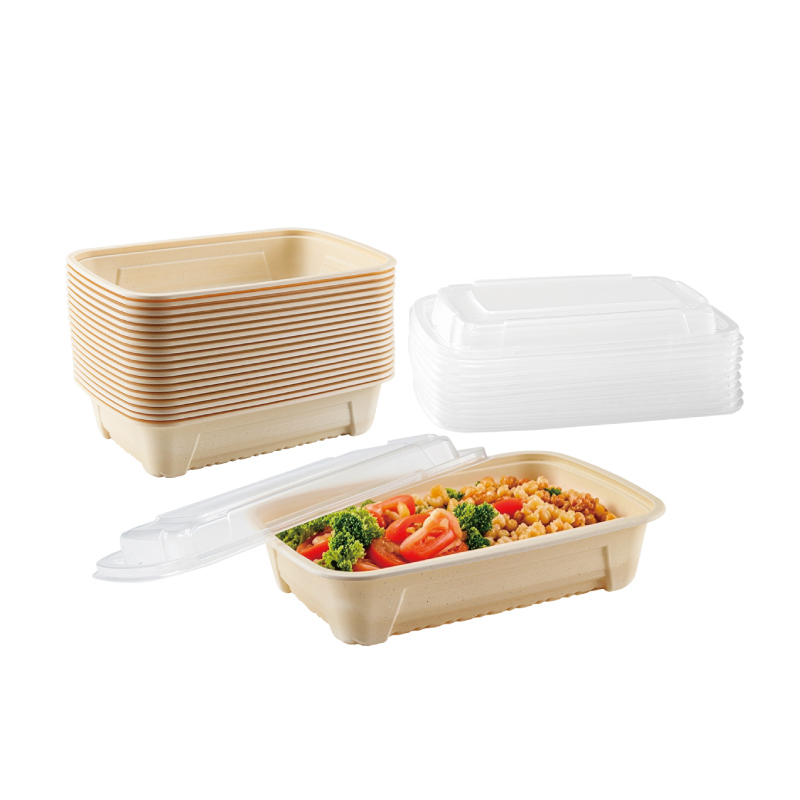 Biodegradable Natural 2-pieces Microwavable Container with Lid GZF-24