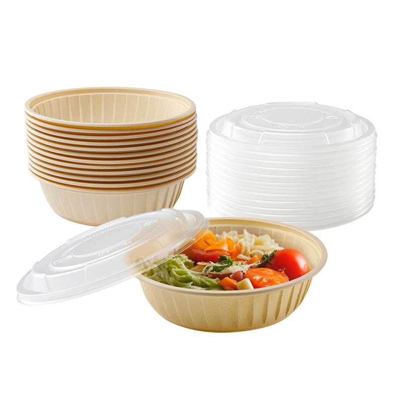 Biodegradable Natural Round Container With Lid GZR-16