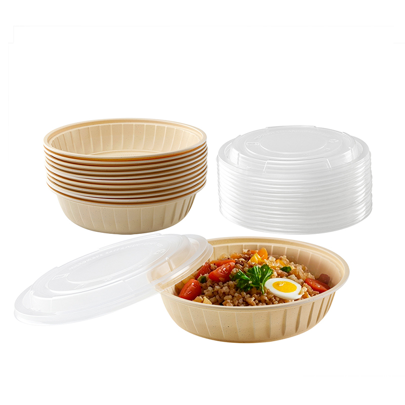 Biodegradable Natural Round Container With Lid GZR-24