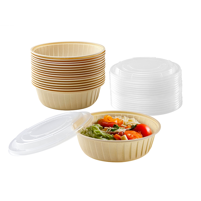 Biodegradable Natural Round Container With Lid GZR-32