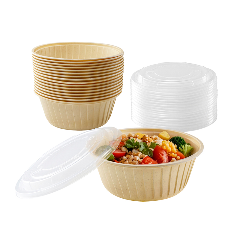 Biodegradable Natural Round Container With Lid GZR-40