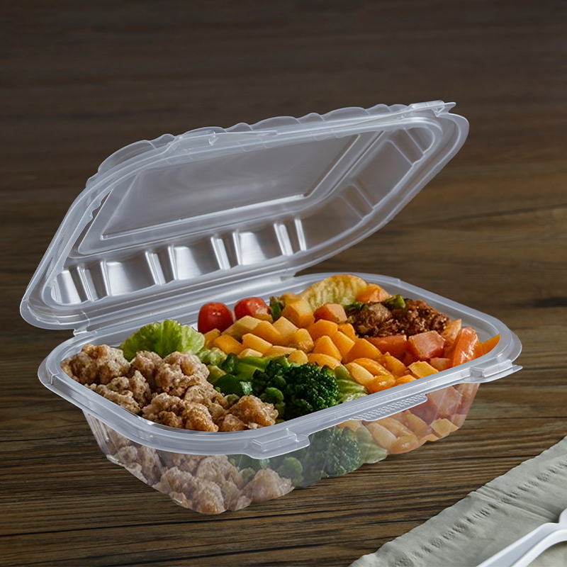 23oz. PP Clear Hinge Container 8x6x2.4inches-300/case US-618