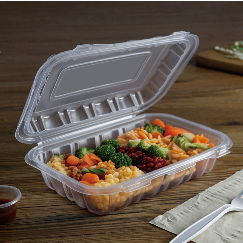 26oz. PP Clear Hinge Container 9x6x2.4inches-200/case US-821