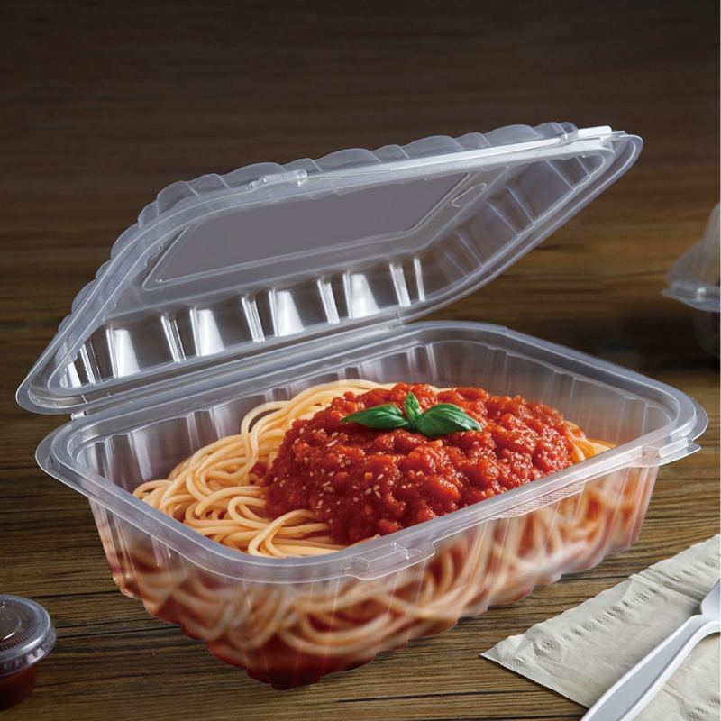 46oz. PP Clear Hinge Container 9.5x7x3inches-200/case US-935