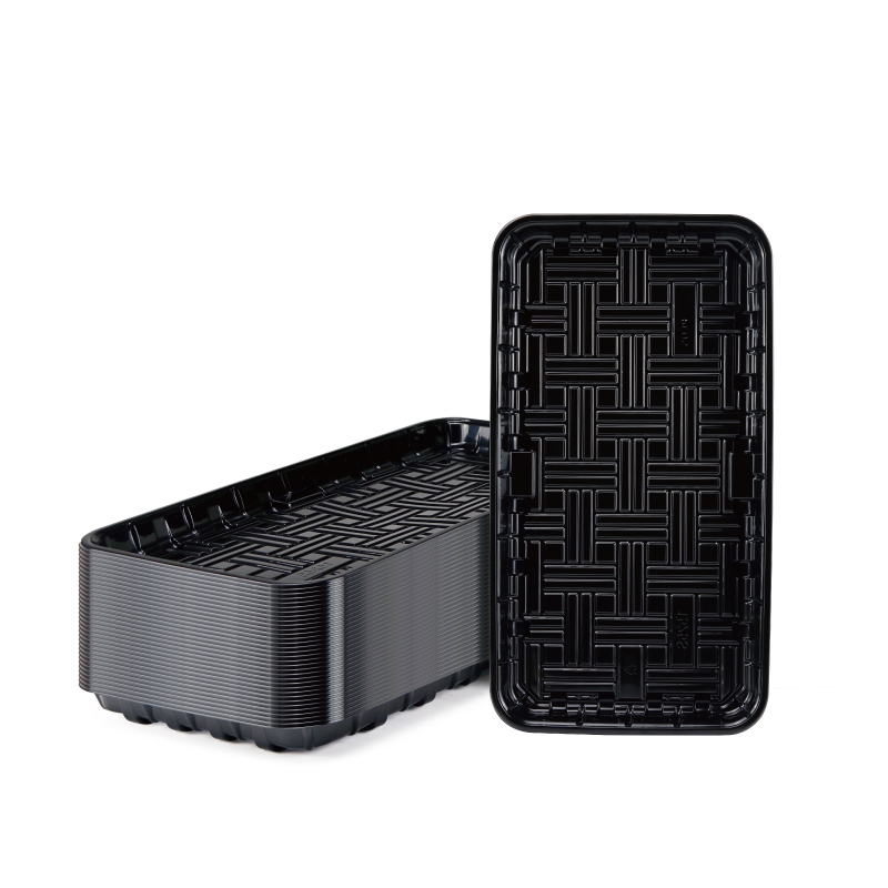 Disposable Black PET Supermarket and processor trays 1525S