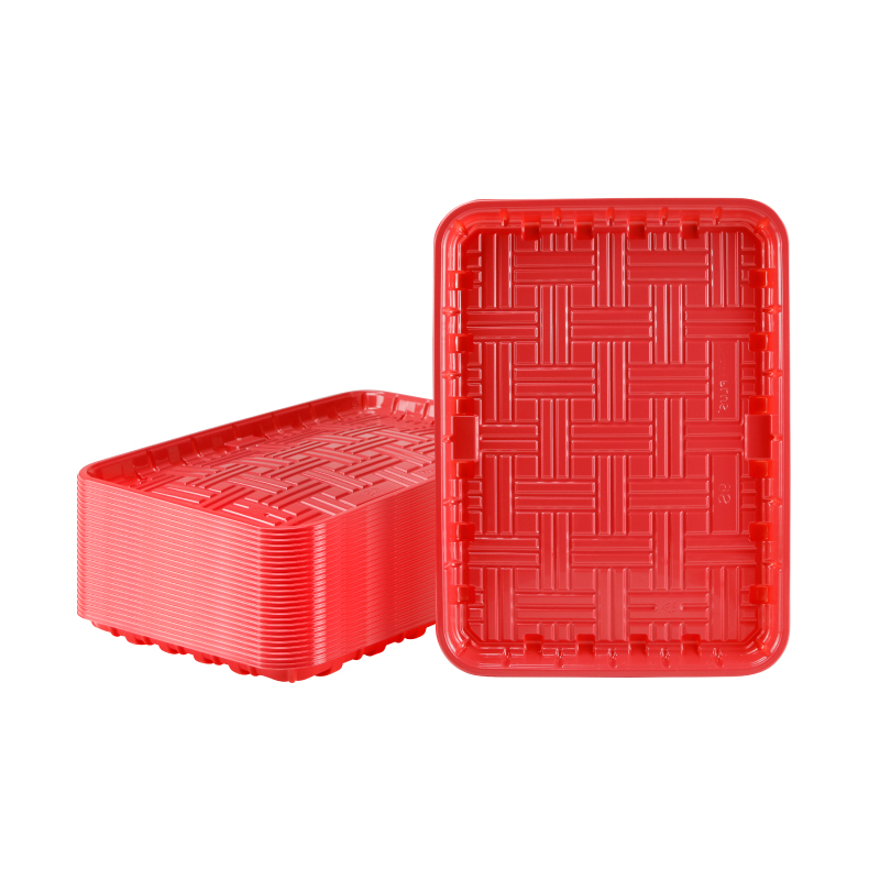 Disposable Pinck PET Supermarket and processor trays 9S