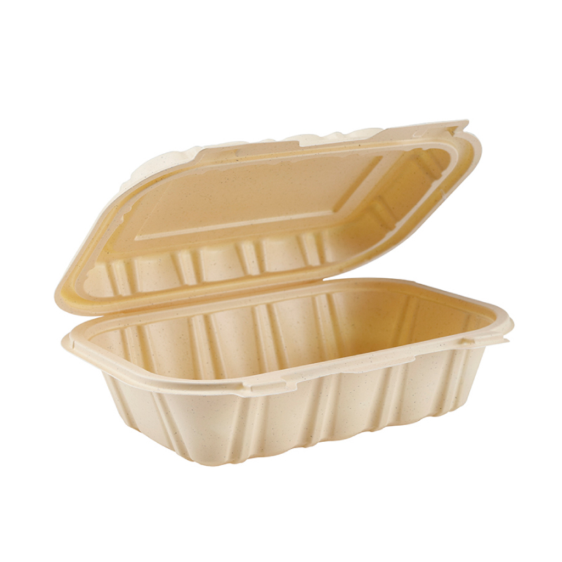 23oz.biodegradable Natural Hinge Container 8x6x2.4inches-300/case US 618