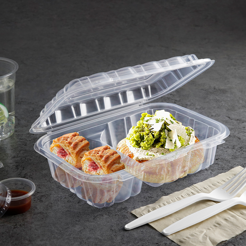32oz. PP Clear Hinge Container 9x6x2.6inches-200/case US-812