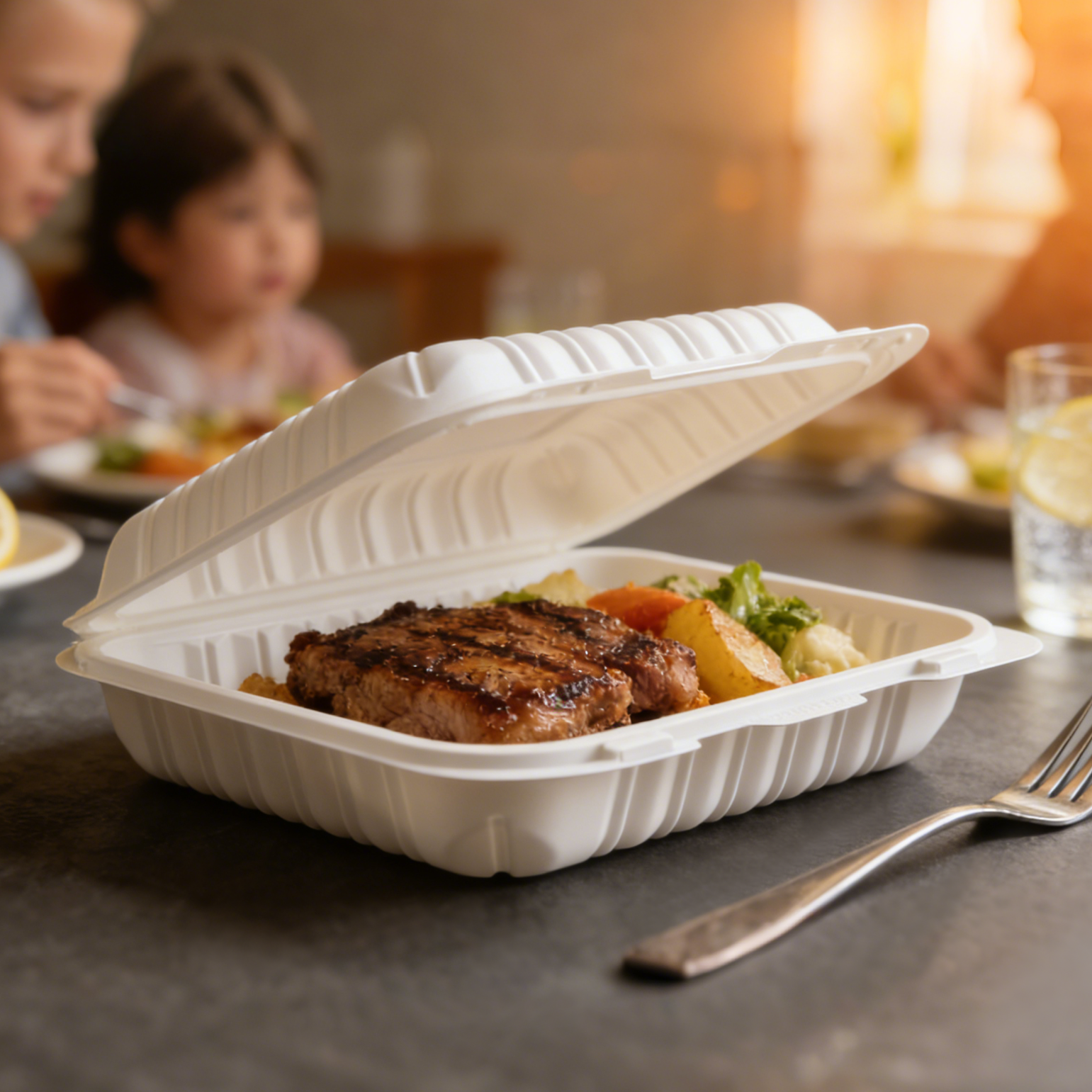 32oz Mineral Filled PP Hinged Container