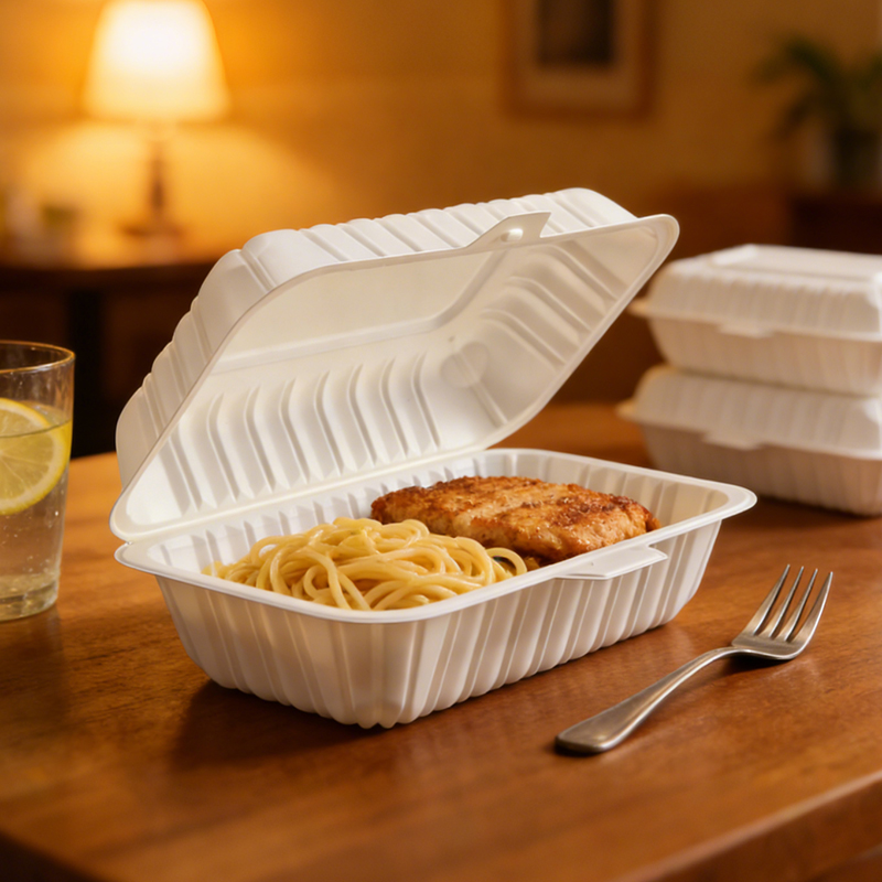 28oz Mineral Filled PP Hinged Container