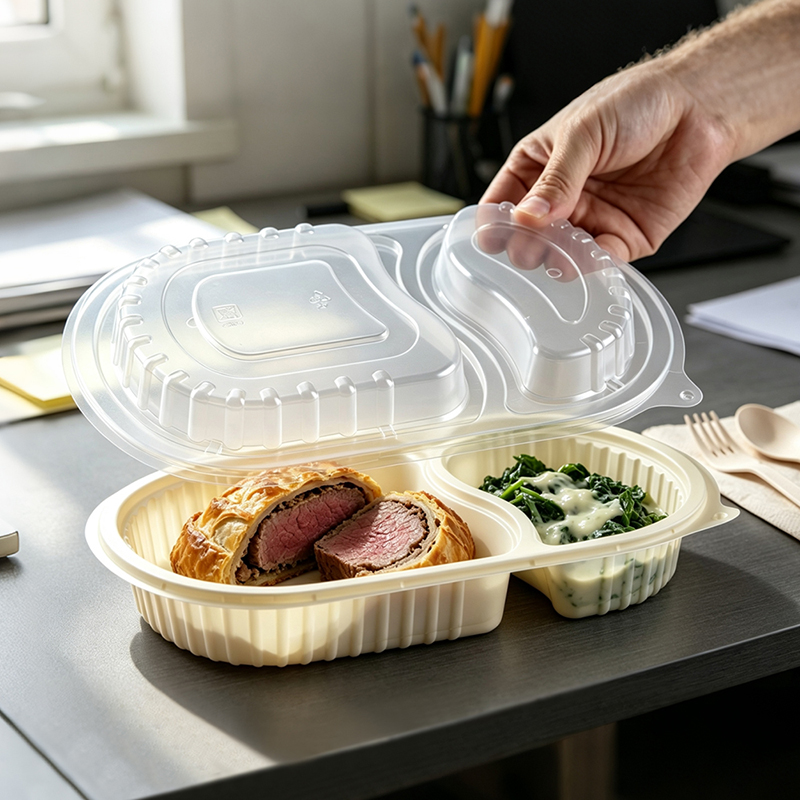 PP-8010 Beige Rectangular Container
